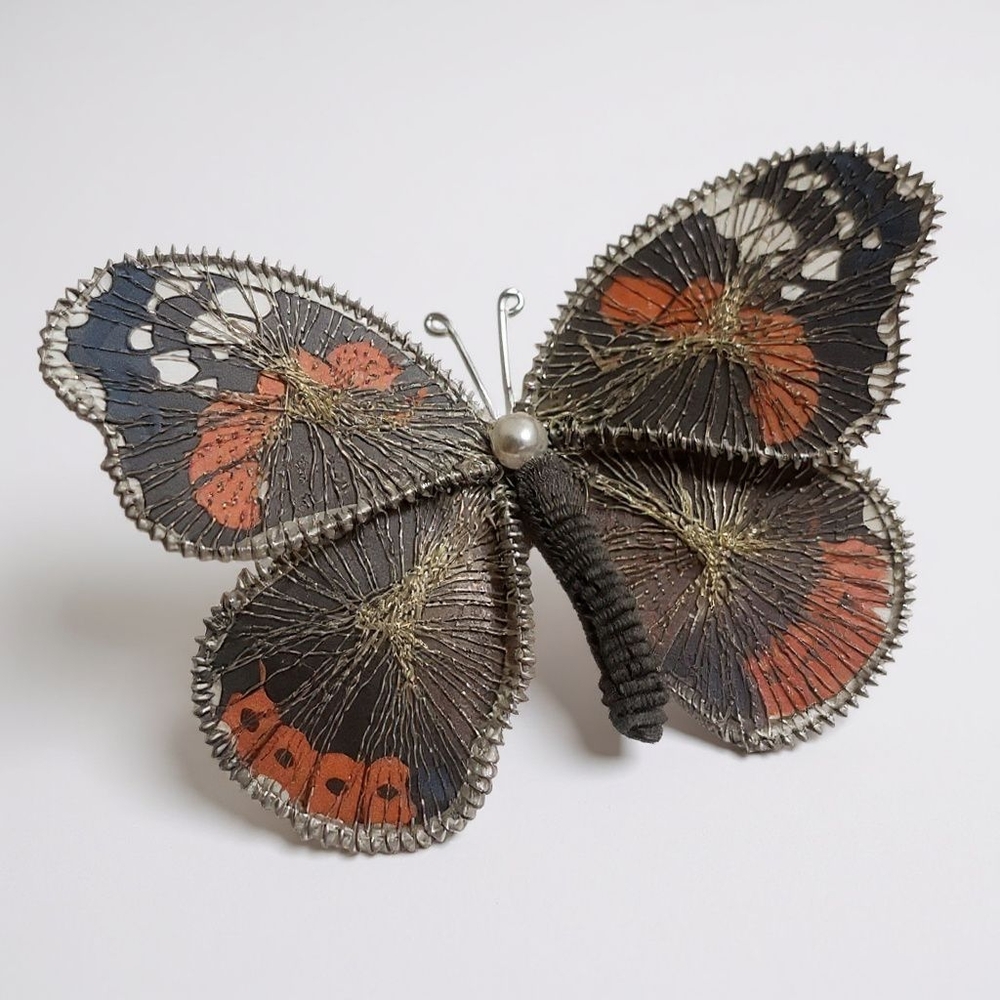 Vintage Colorful Handmade Butterfly Brooch